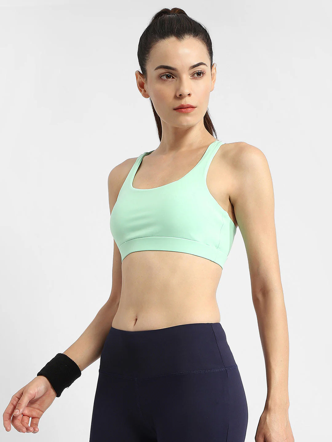Madame Criss-Cross Back Mint Green Active Wear Top - Image 4