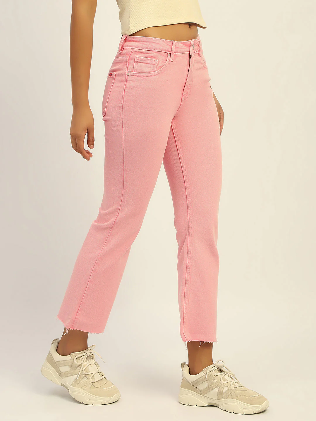 Madame Mid Rise Cotton Pink Denim - Image 6