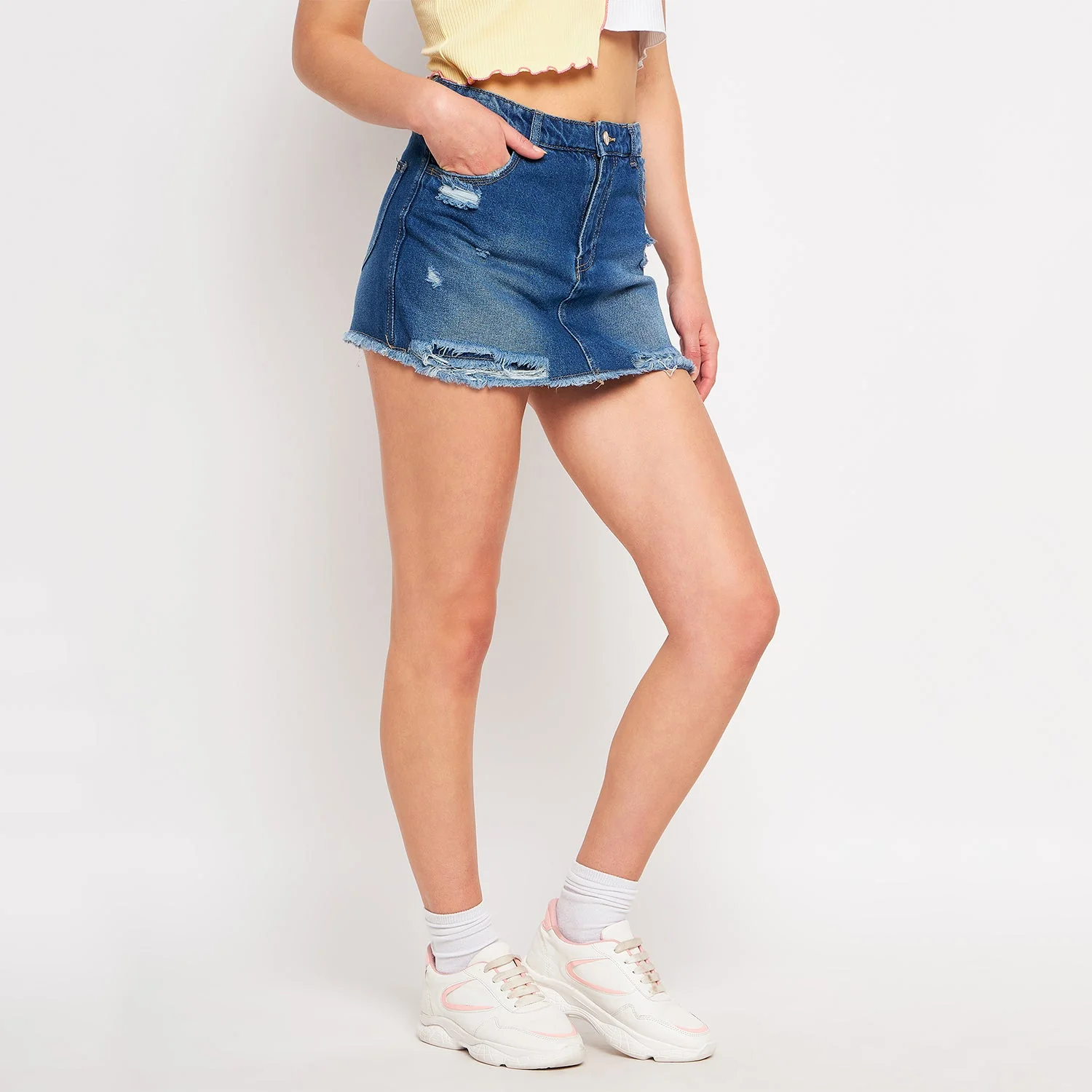 Madame Blue Denim Shorts - Image 4