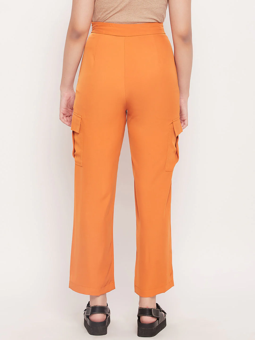 Madame Orange Zipped Cargo Pants - Image 5