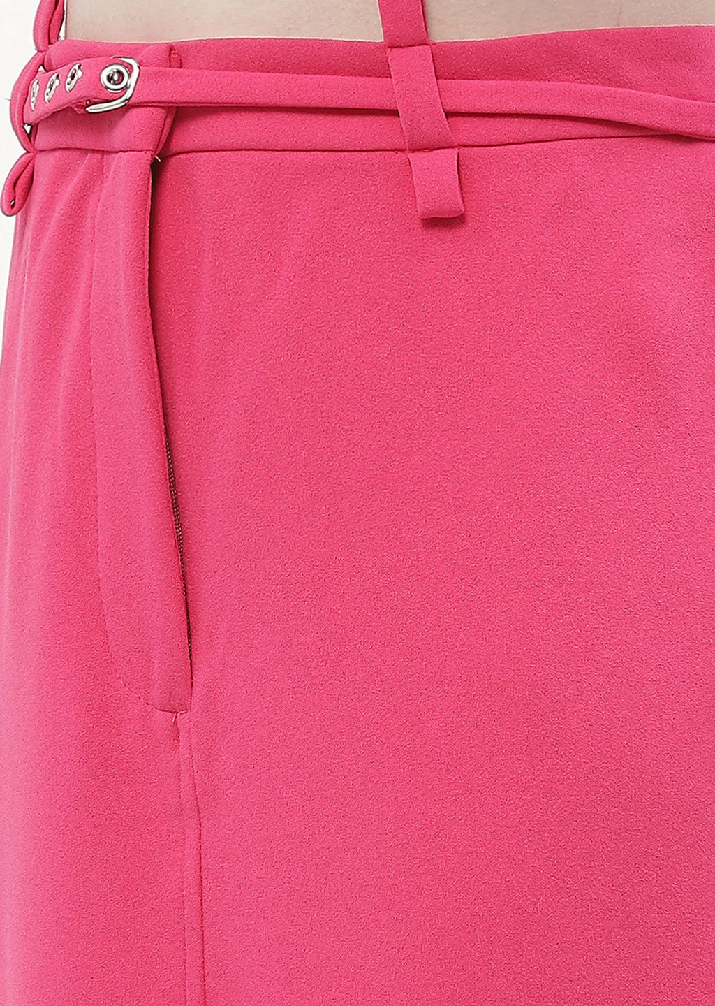 Madame Belted Waisted Hot Pink Pencil Skirt - Image 3