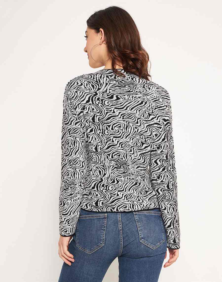 Madame Black Animal Print Sweater - Image 5