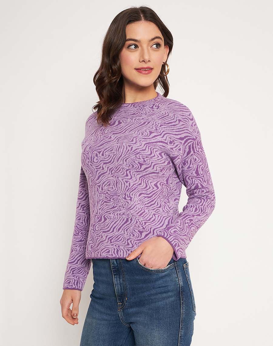 Madame Lilac Animal Print Sweater - Image 3