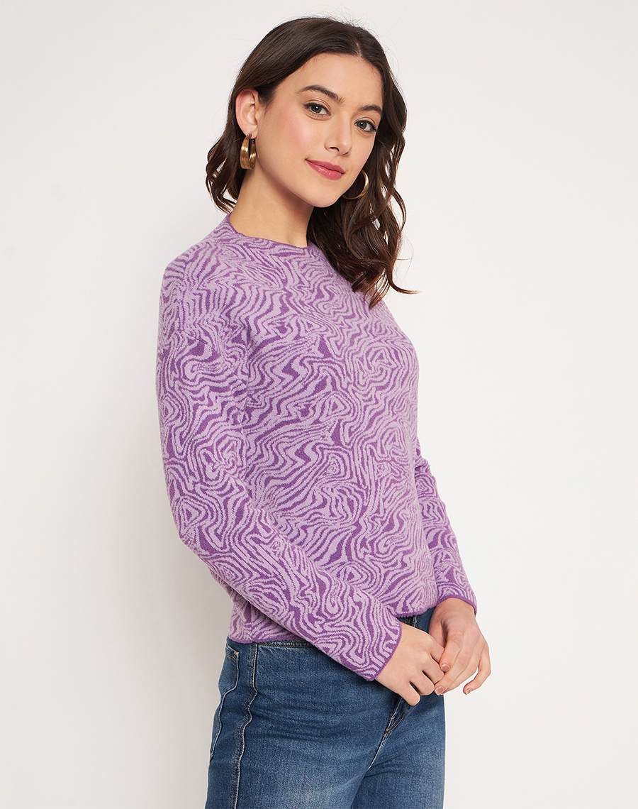 Madame Lilac Animal Print Sweater - Image 4