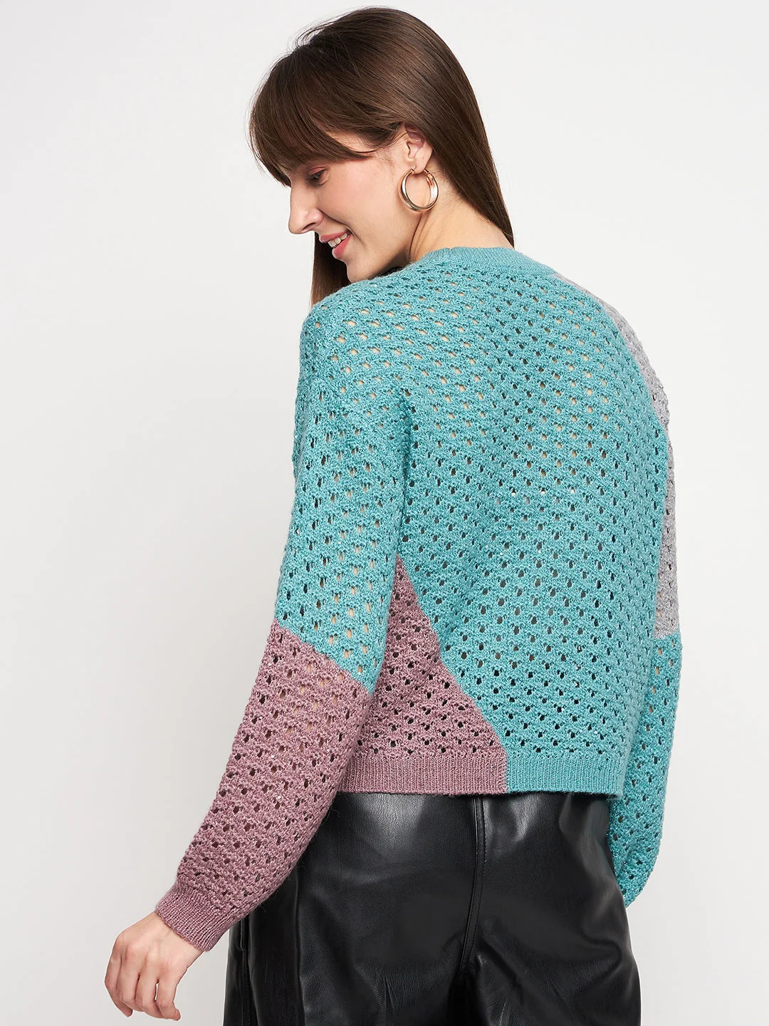 Madame Aqua Pointelle-Knit Jumper - Image 3
