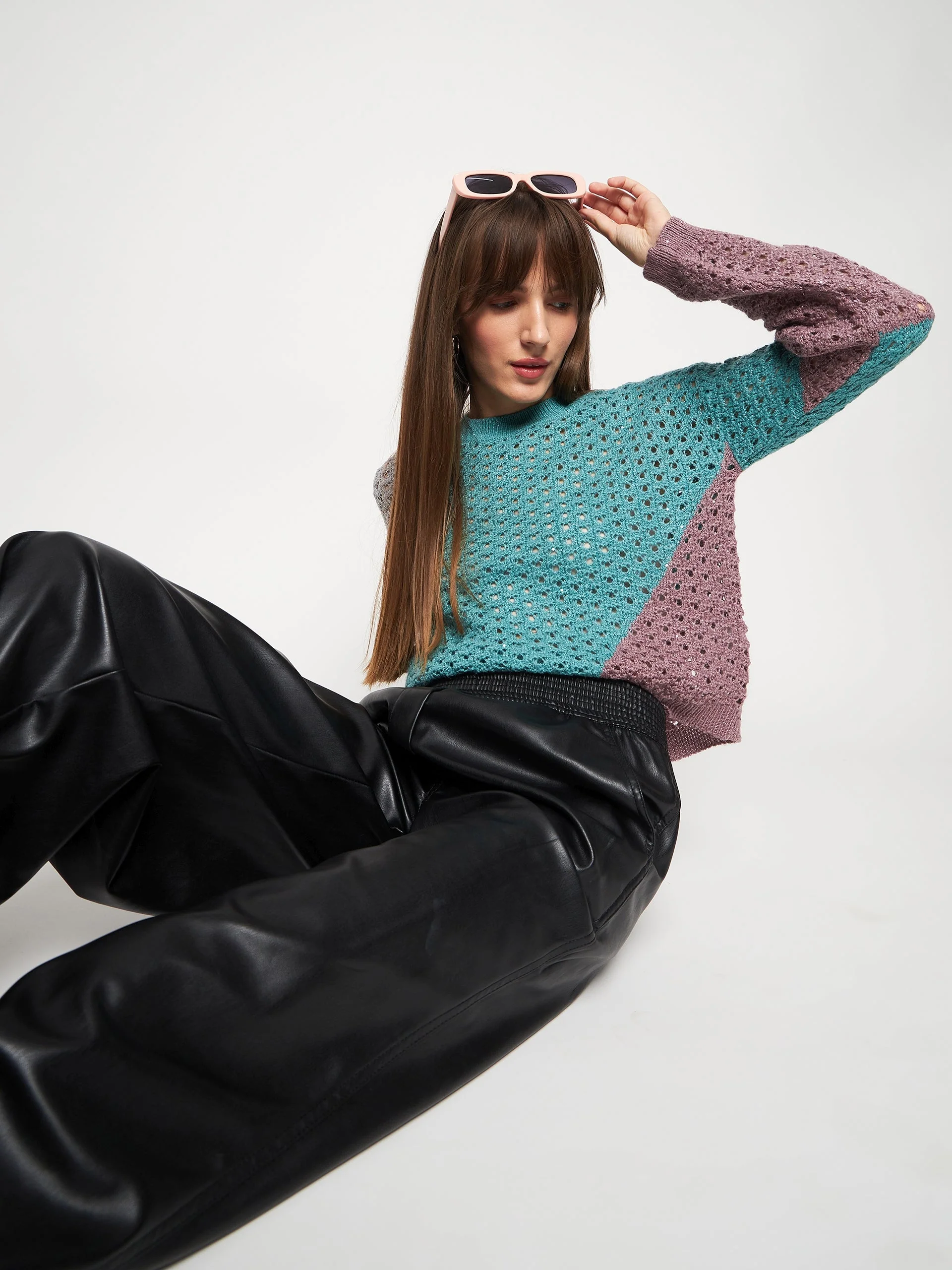 Madame Aqua Pointelle-Knit Jumper - Image 5