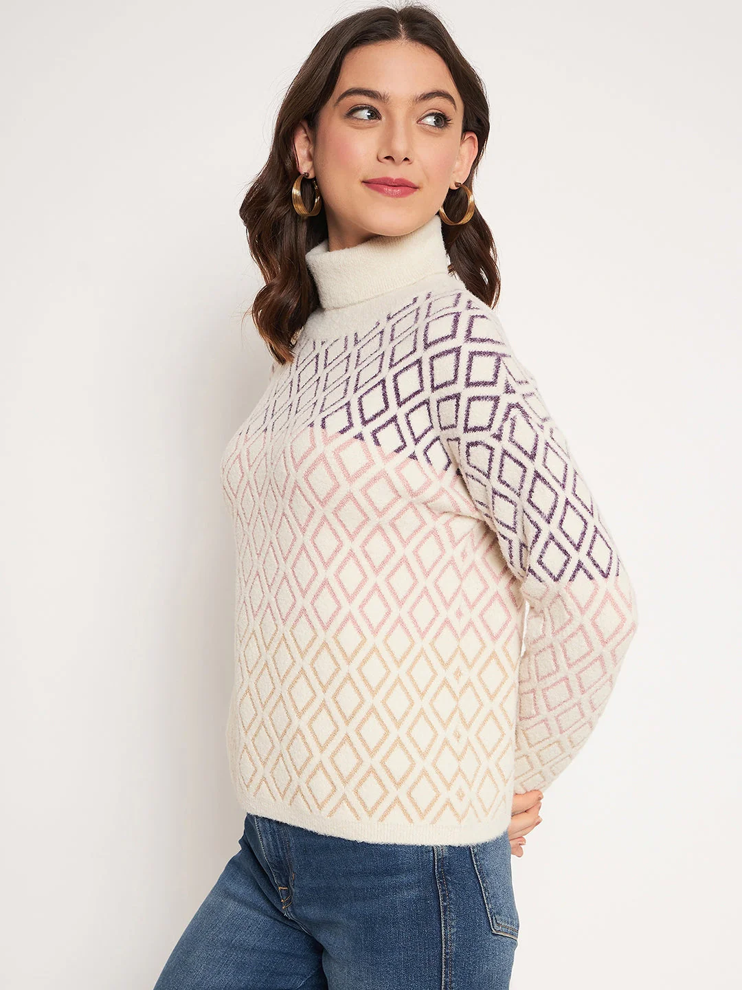 Madame Beige High Neck Sweater - Image 4