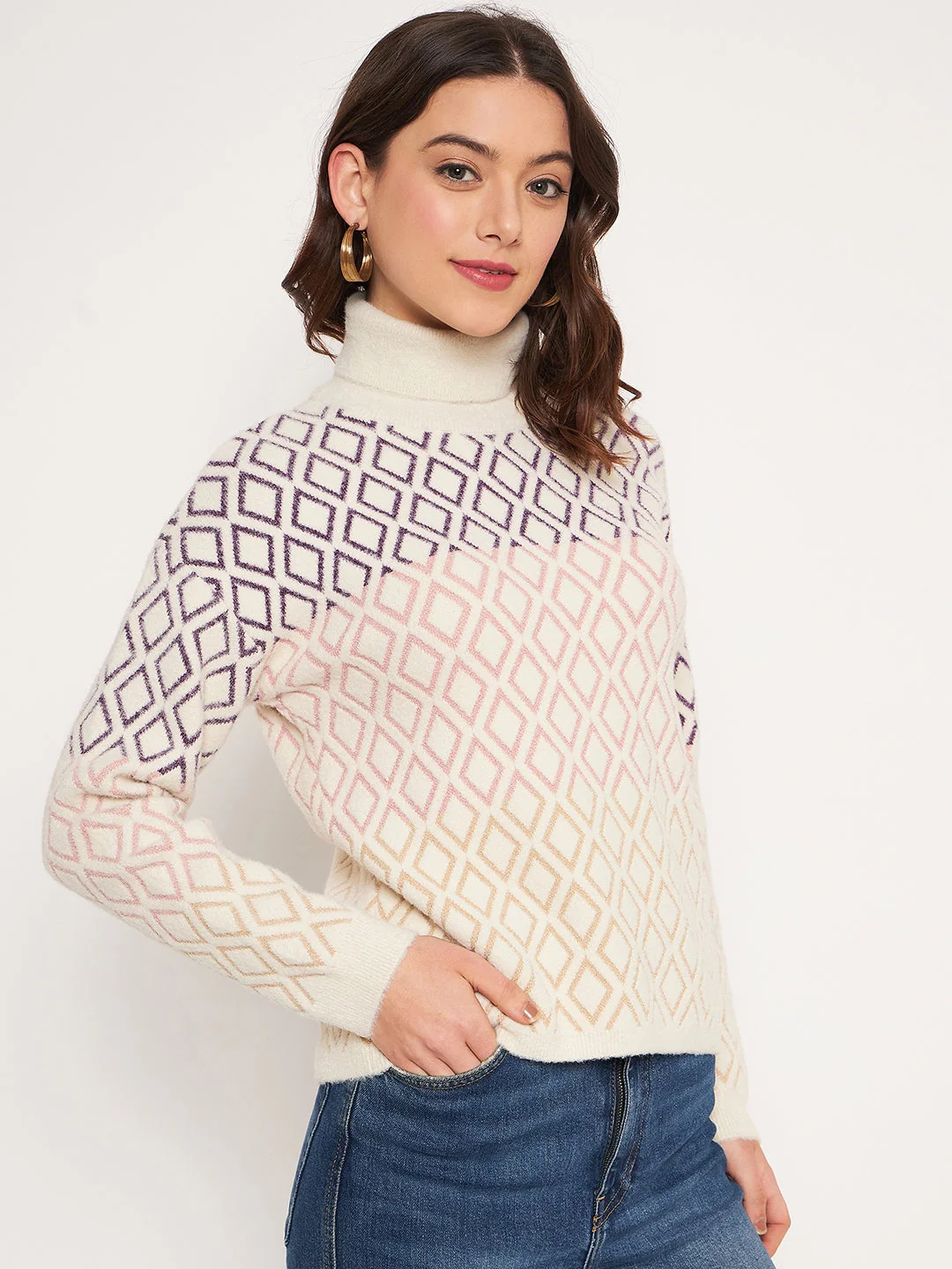 Madame Beige High Neck Sweater - Image 6