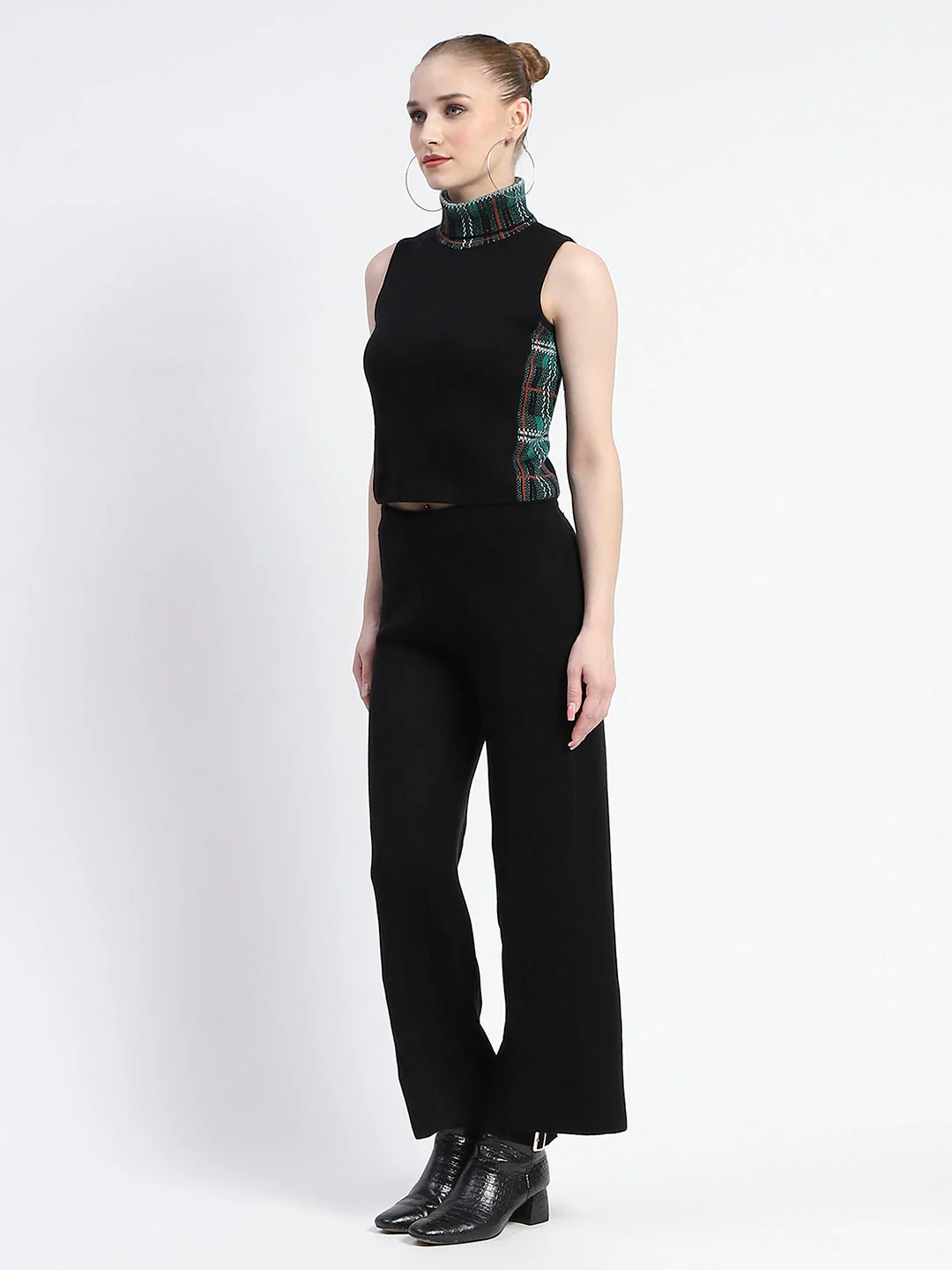 Madame Emerald Green Geometric Print Shrug With Top And Bottom Co-Ord Set - Image 5