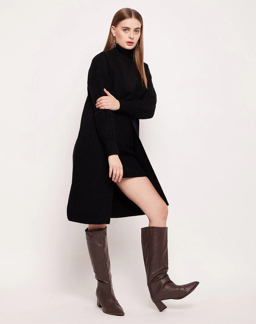 Madame Skirt And Turtleneck With Shrug Black Co-Ord Set - Image 5