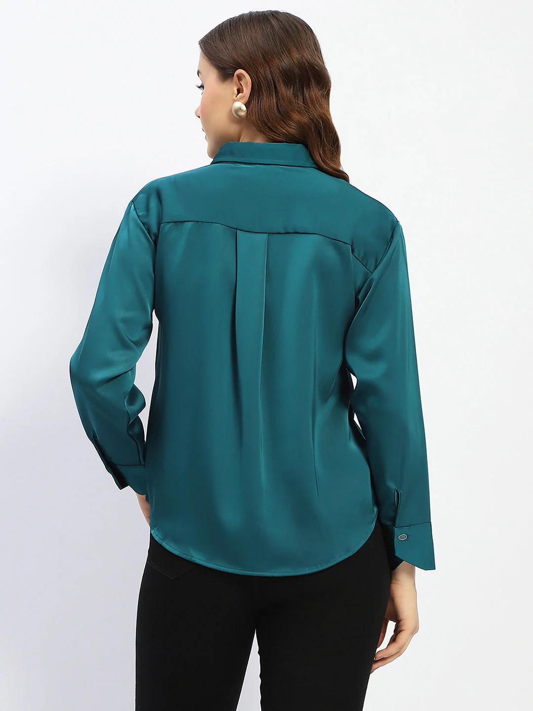 Madame Teal Button Down Shirt - Image 5
