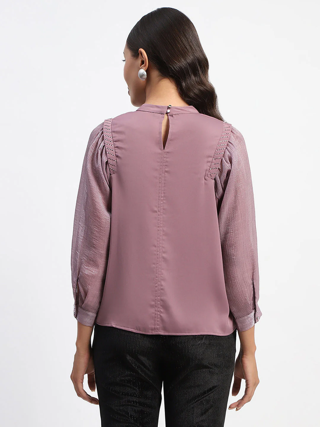 Madame Swarovski Detailed Mock Neck Top - Image 5