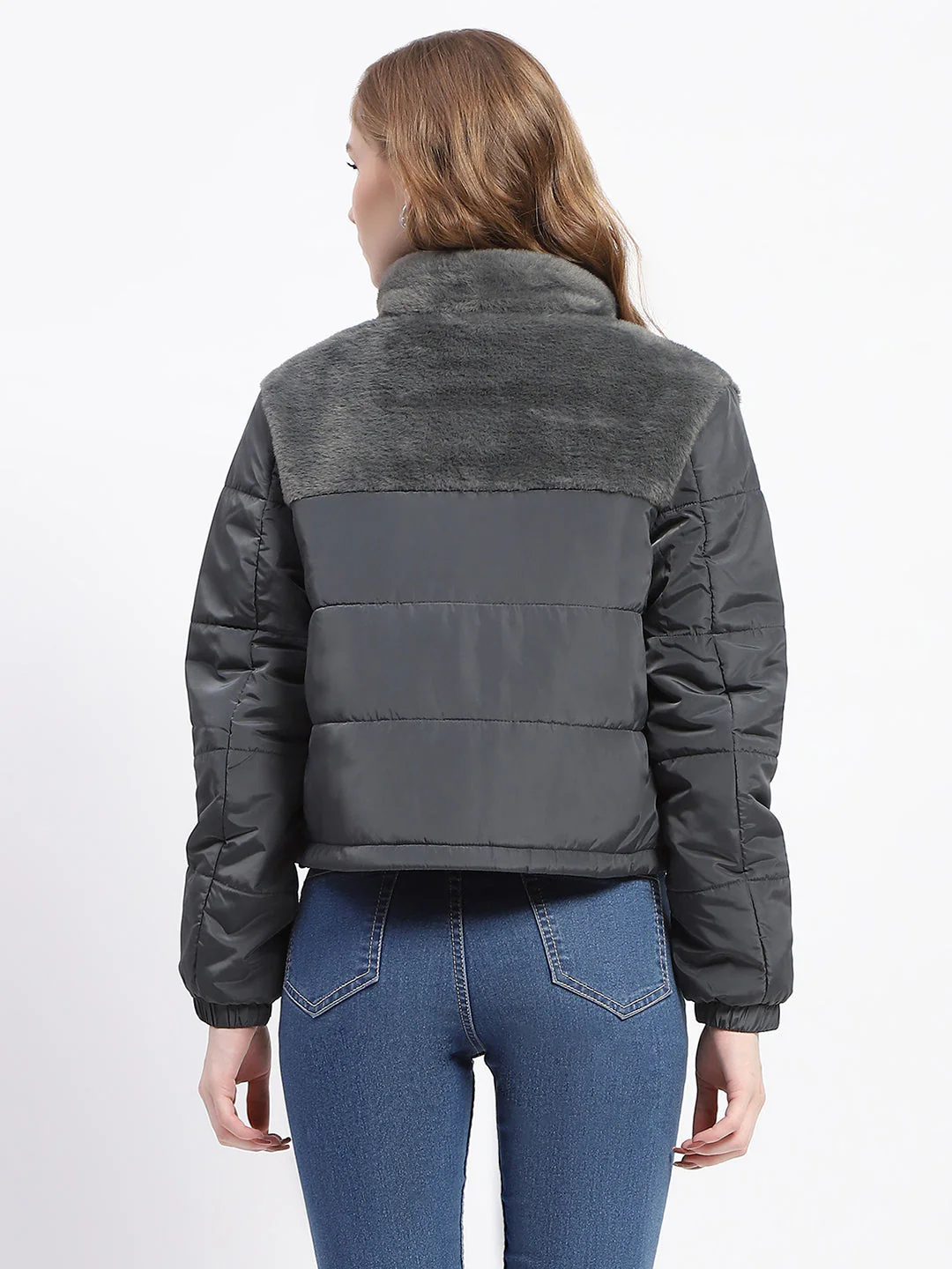 Madame Emerald Green High Neck Quilted Puffer Jacket - Image 5