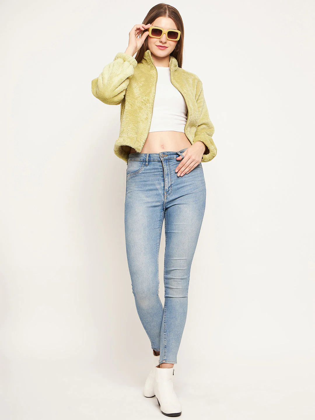 Madame Fleece Mock Neck Apple Green Sweatshirt - Image 6