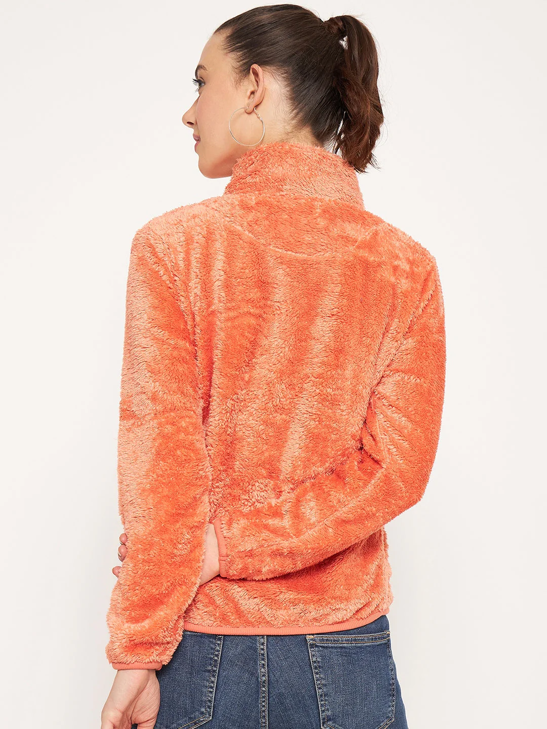 Madame Light Orange High Neck Sweatshirt - Image 5