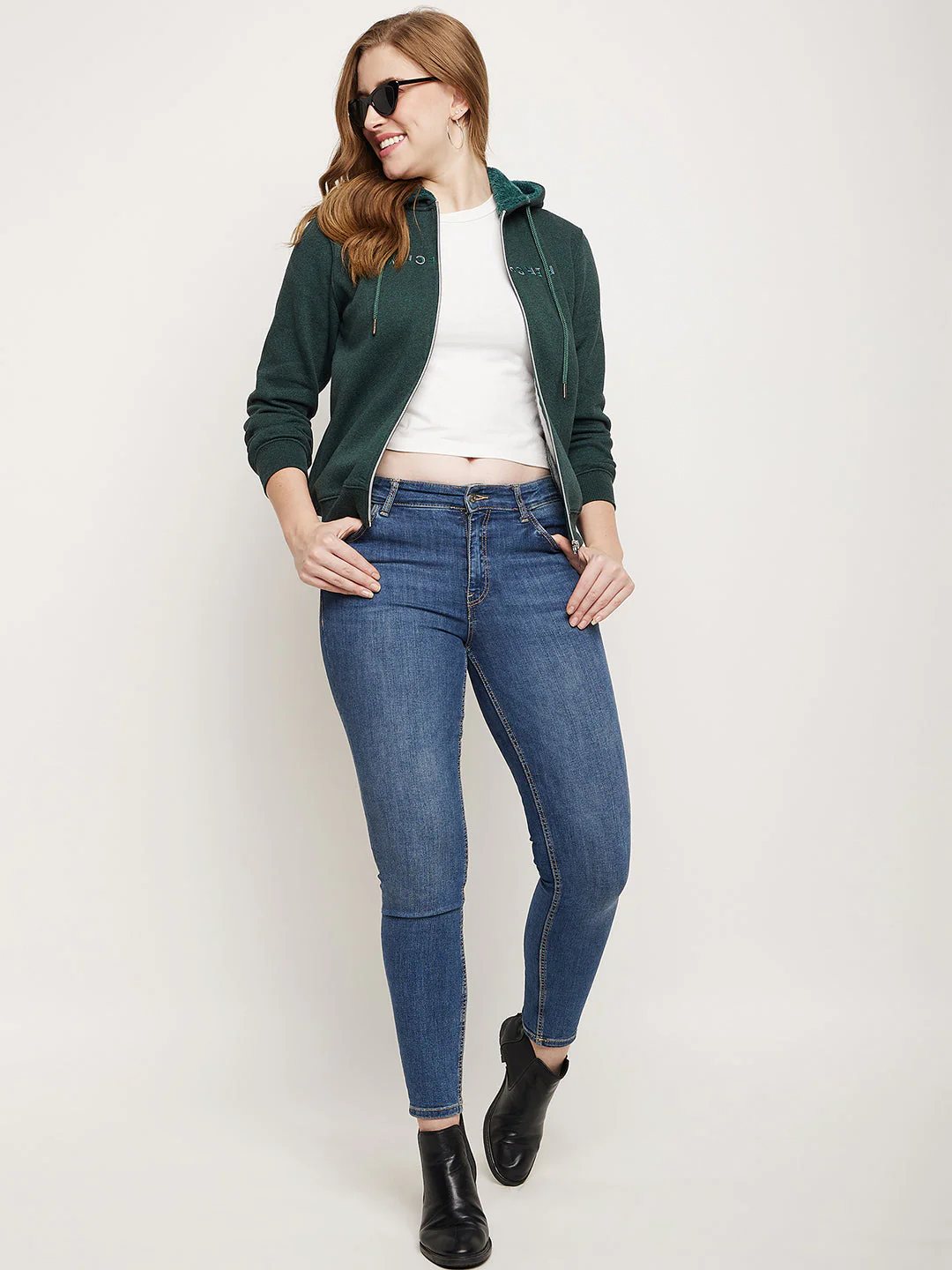 Madame Bottle Green Hood Neck Sweatshirt - Image 6