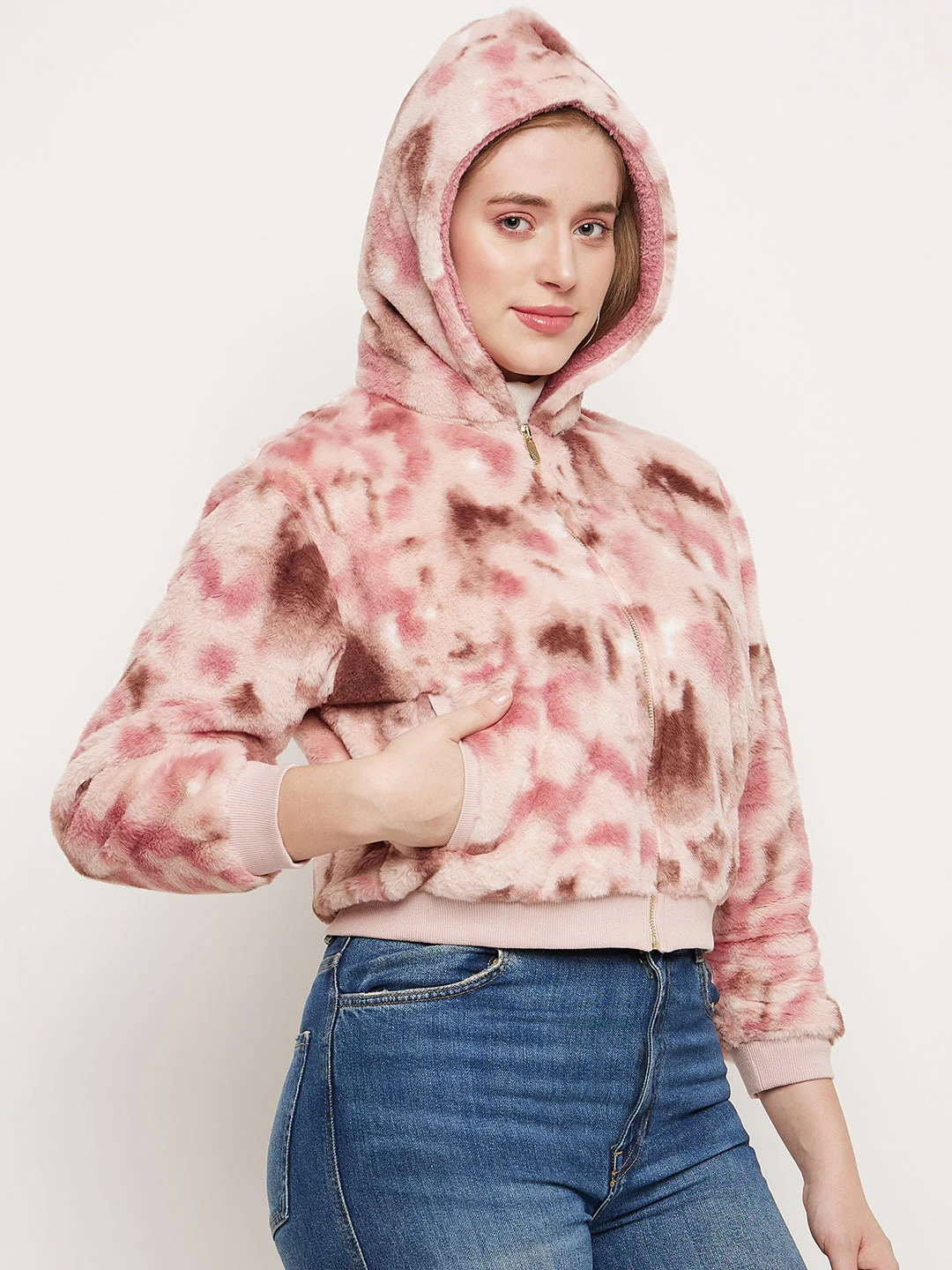 Madame Blush Fleece Tie-Dye Hooded Sweatshirt - Image 4