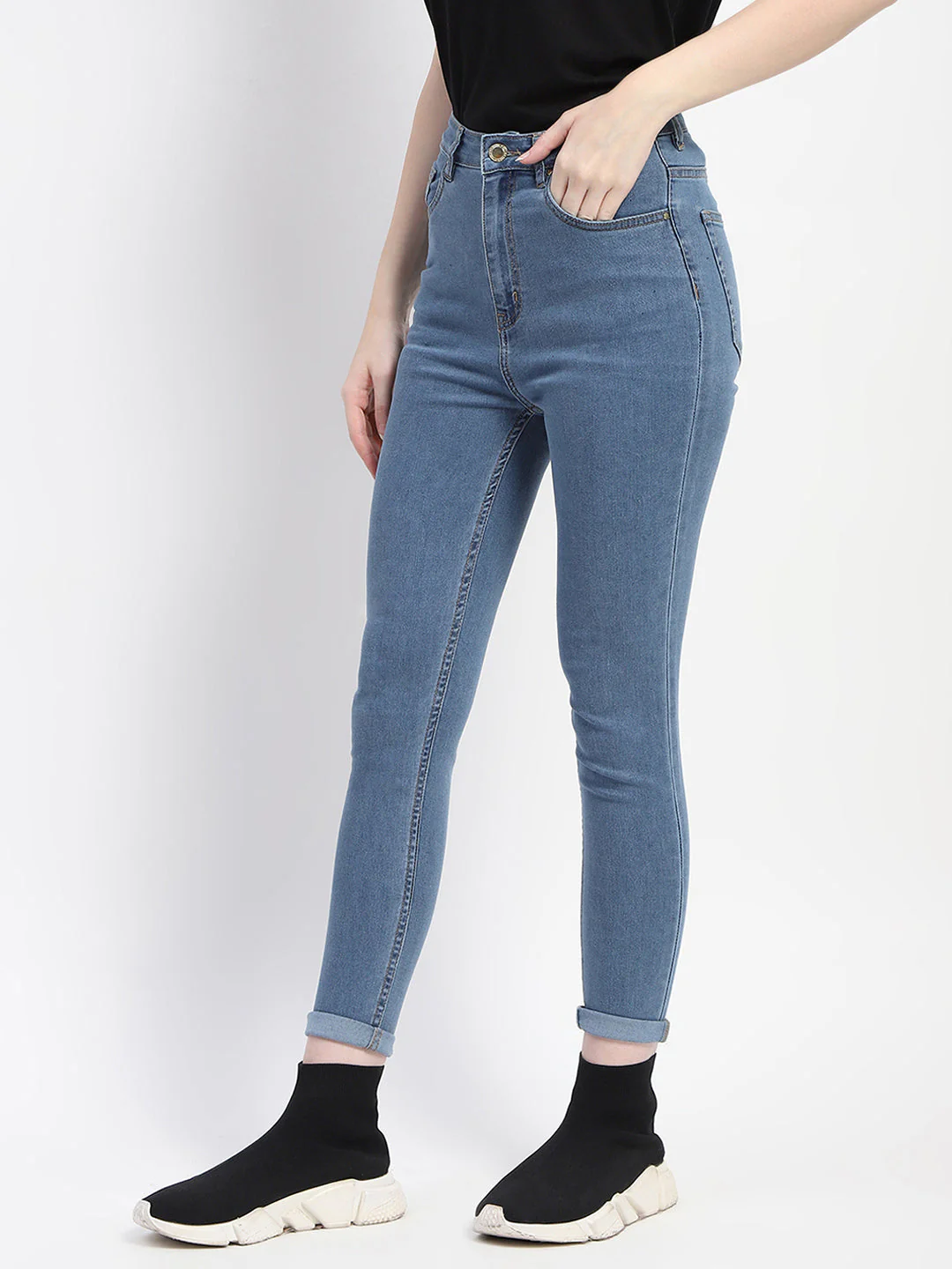Madame Skinny Fit Light Blue Denim - Image 4