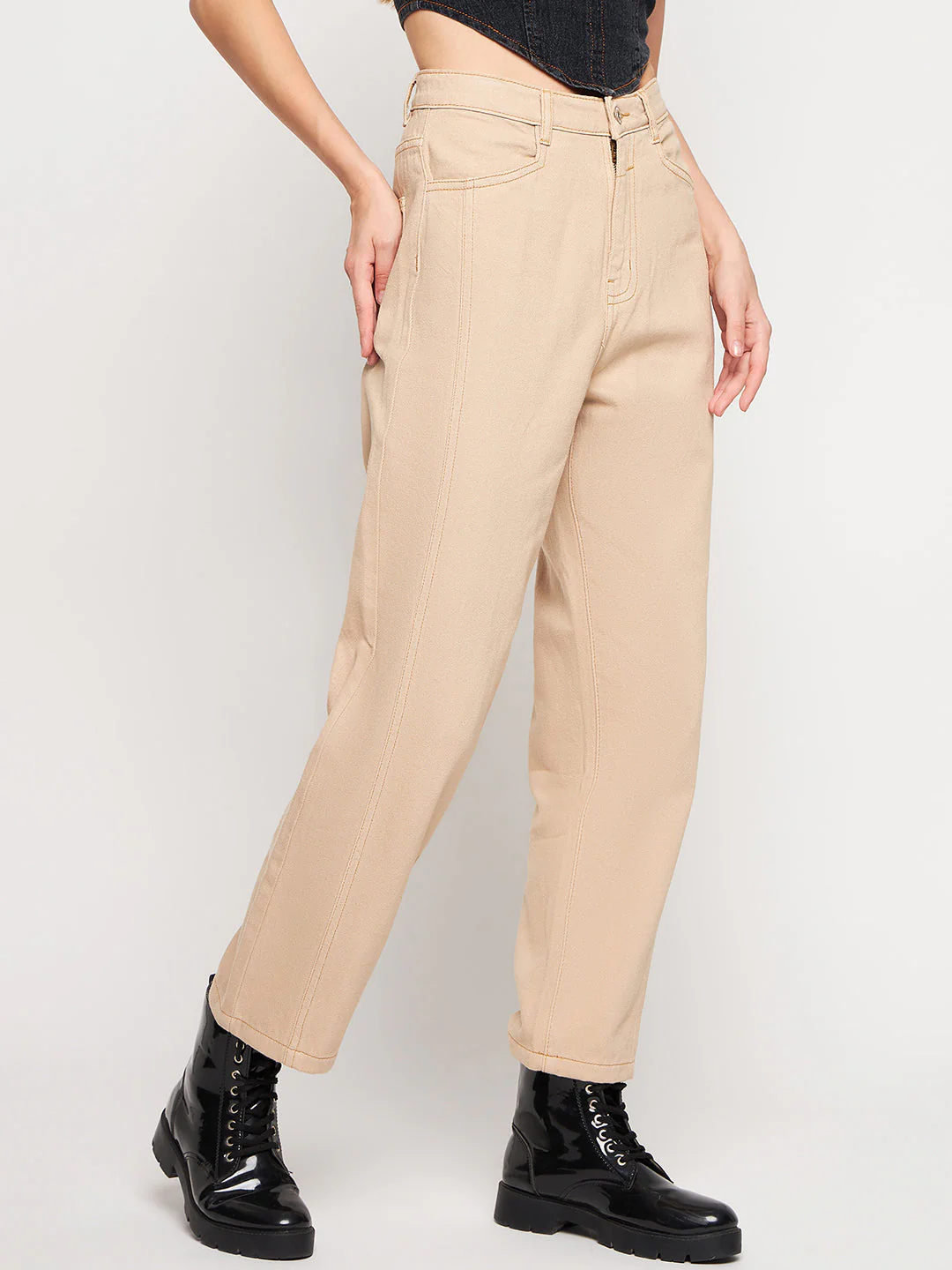 Madame Beige Straight Fit Denim - Image 5