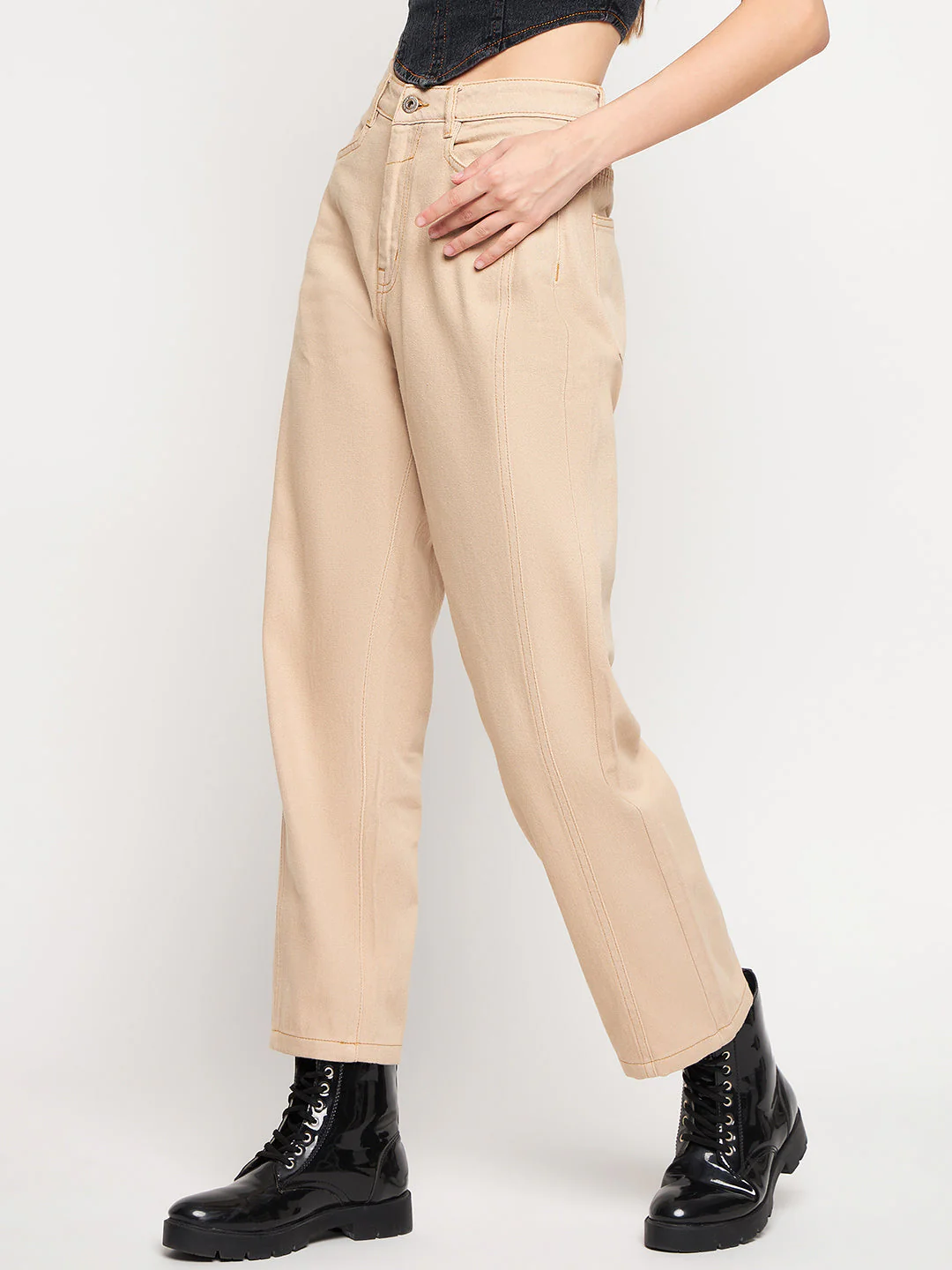 Madame Beige Straight Fit Denim - Image 6