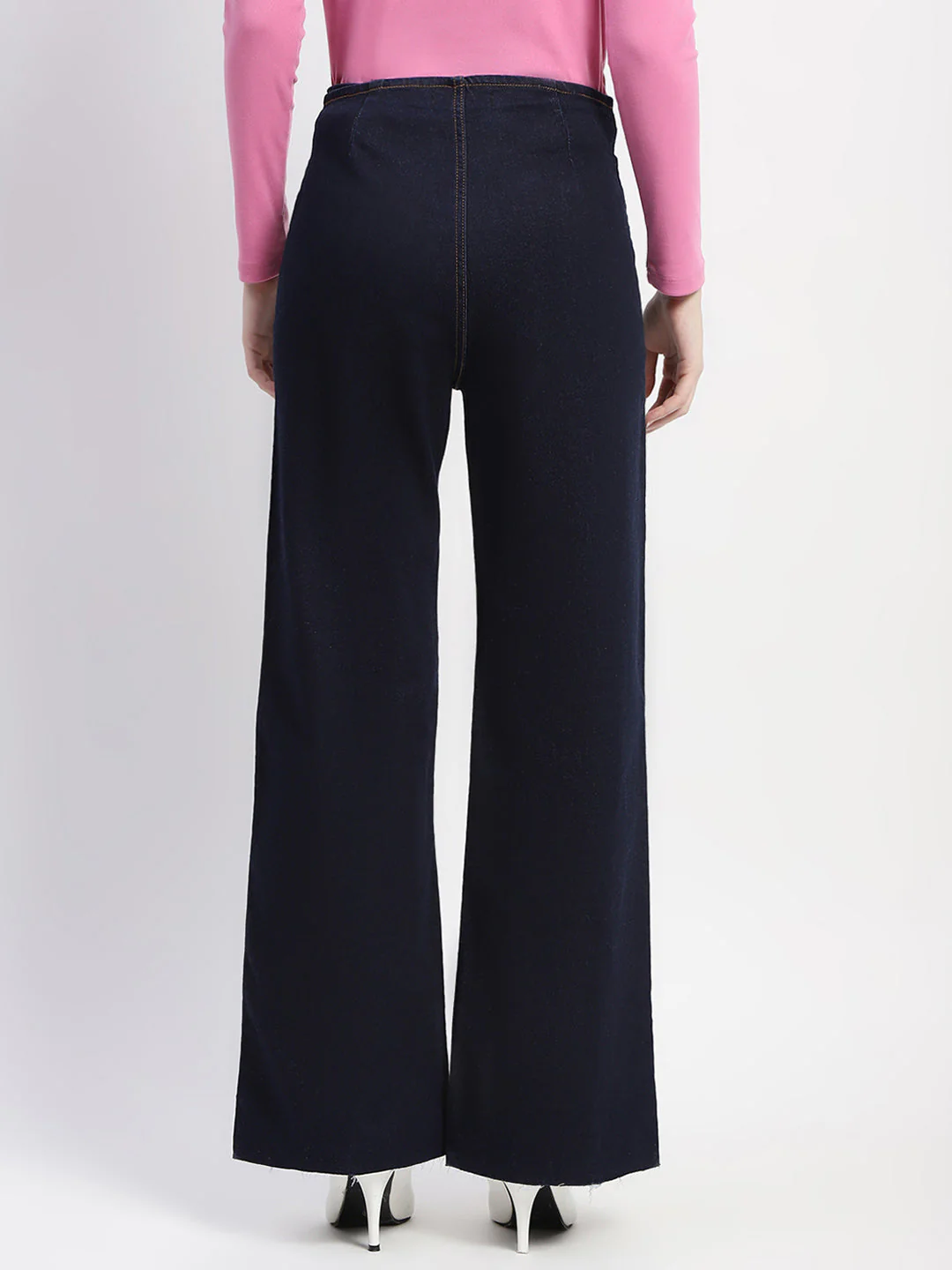 Madame Zipped Flap Patch Flared Carbon Blue Denim - Image 5