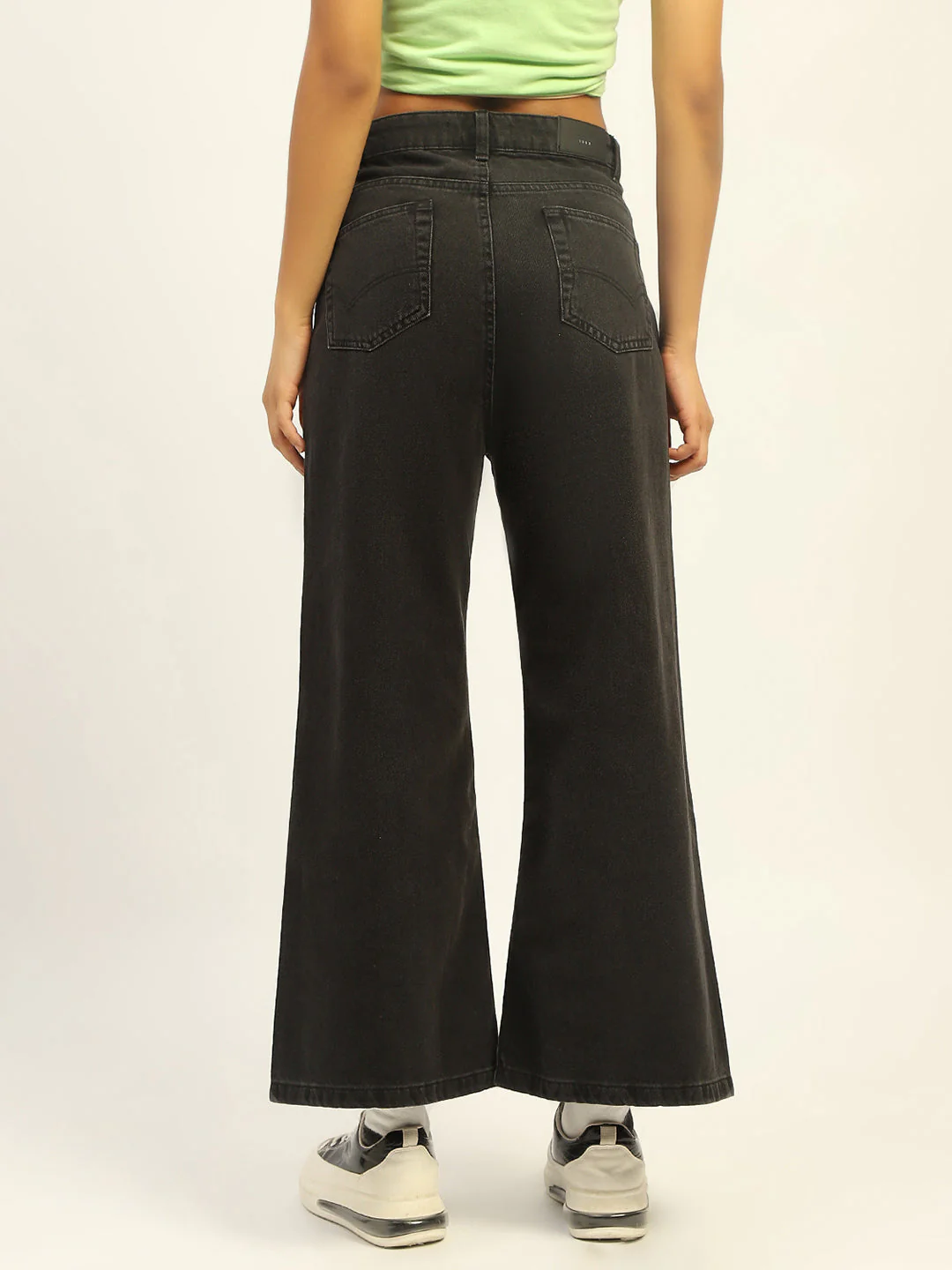 Madame Wide Leg Charcoal Cotton Denim - Image 3