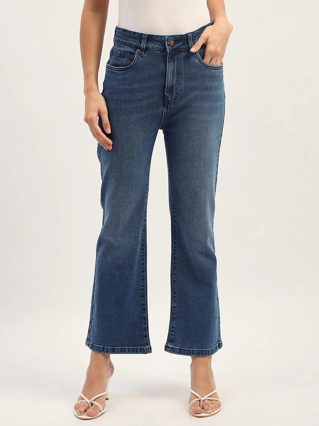 Madame Dark Blue Straight Fit Cotton Denim - Image 4