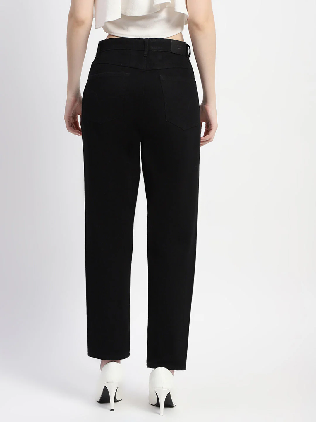 Madame Straight Fit Solid Black Denim - Image 5