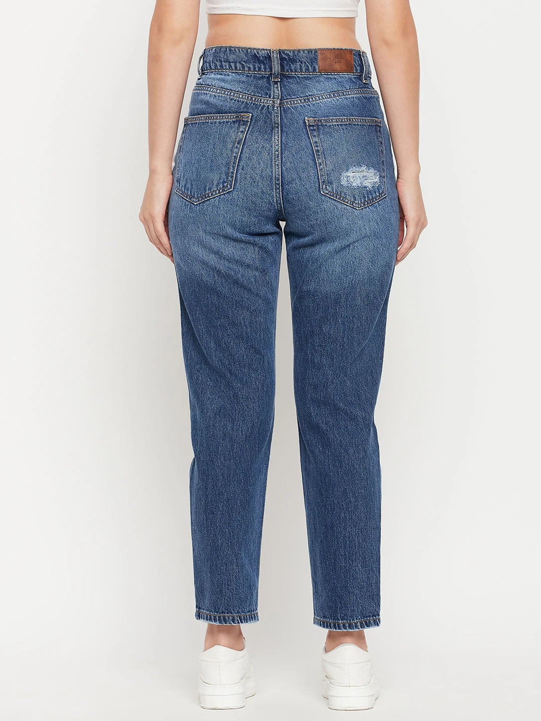 Madame Mid Blue Distressed Denim Jeans - Image 3