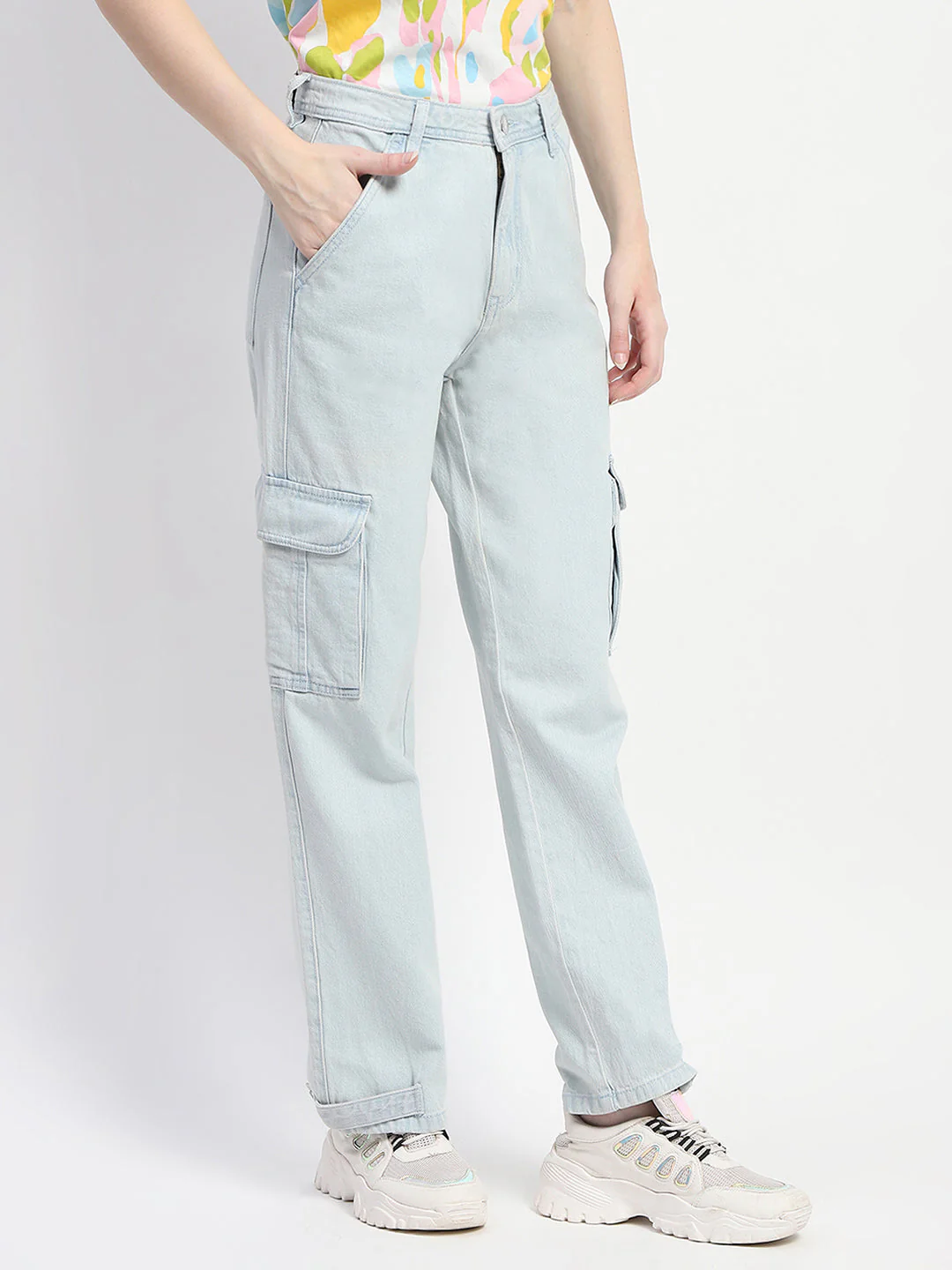 Madame Cargo Ice Blue Light Wash Denim - Image 3