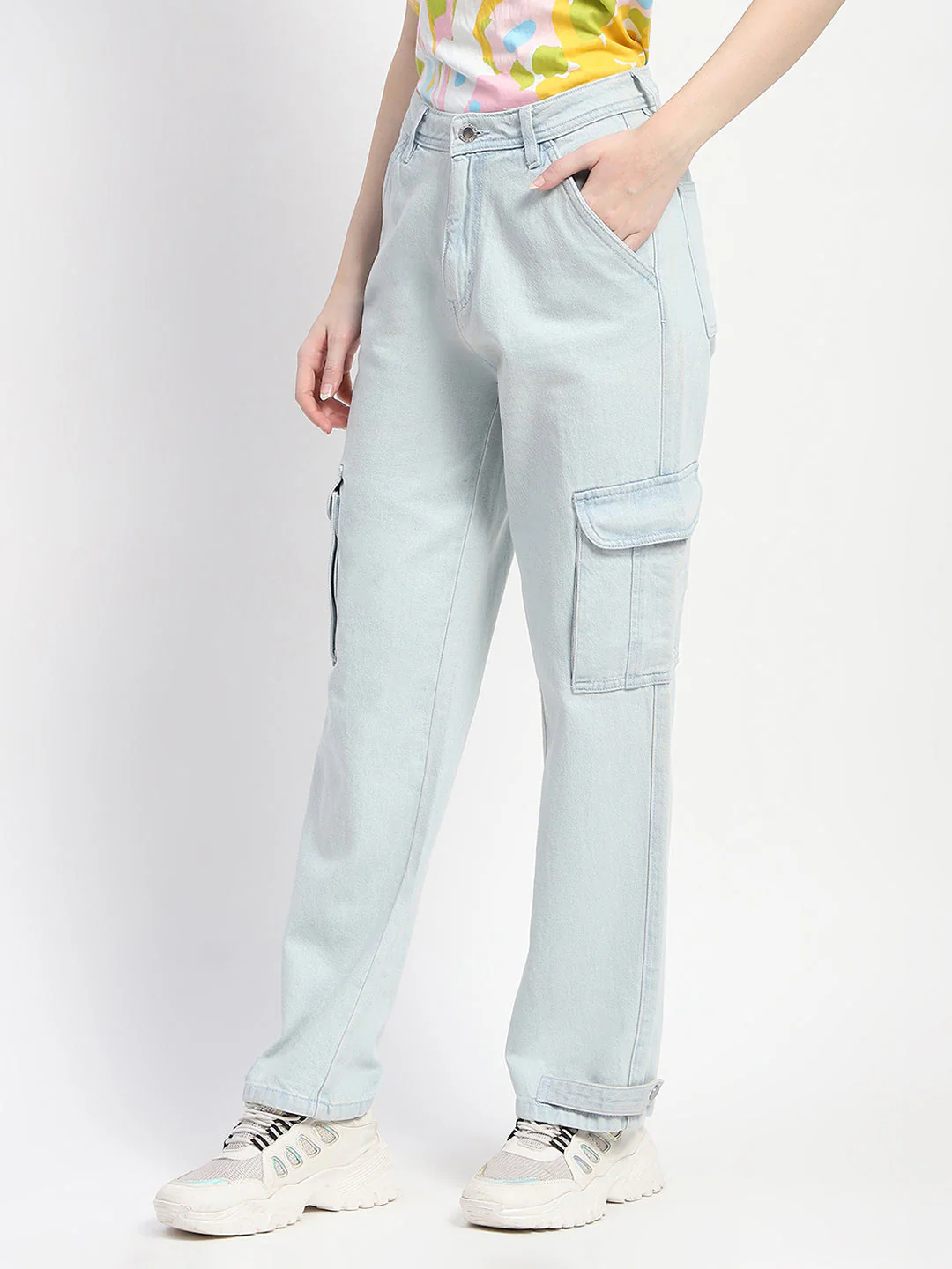 Madame Cargo Ice Blue Light Wash Denim - Image 4