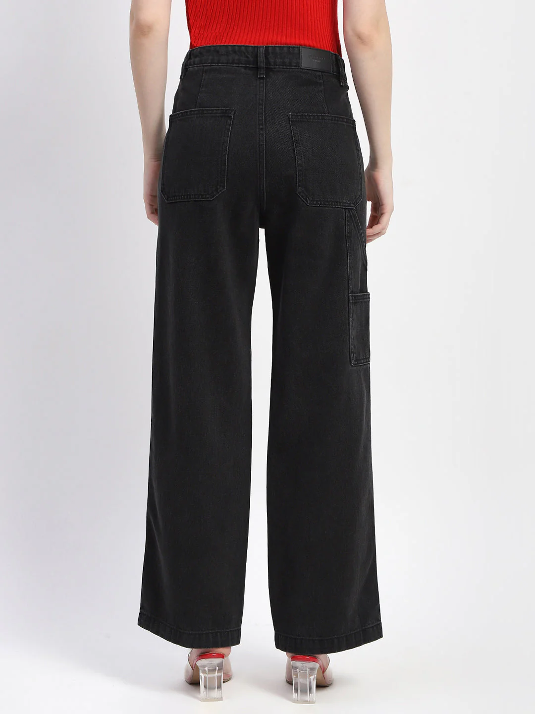 Madame Slant Pocket Flared Black Denim - Image 5