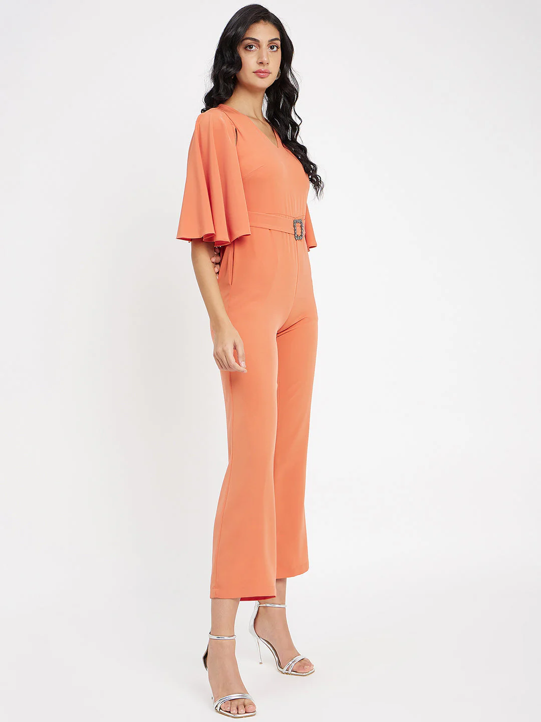 Madame Orange V Neck Jumpsuit - Image 4