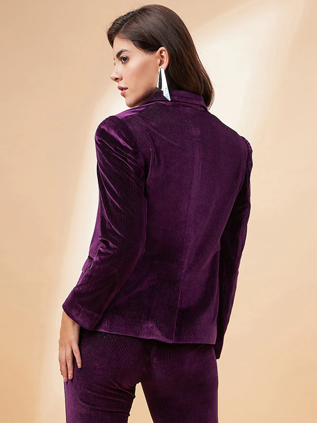 Madame Purple Notched-Lapel Blazer - Image 5