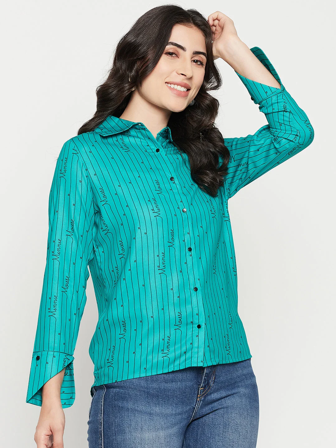 Madame Disney Printed Green Shirt - Image 3