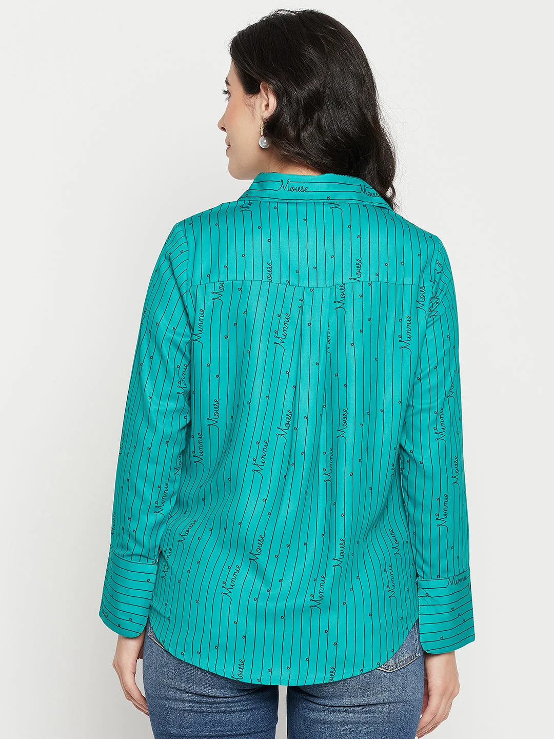 Madame Disney Printed Green Shirt - Image 4