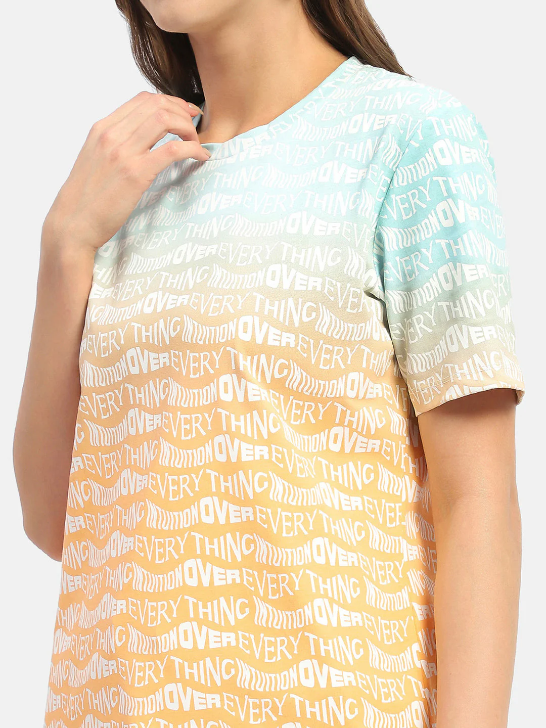 Madame Typography Orange Ombre Effect T-Shirt - Image 3