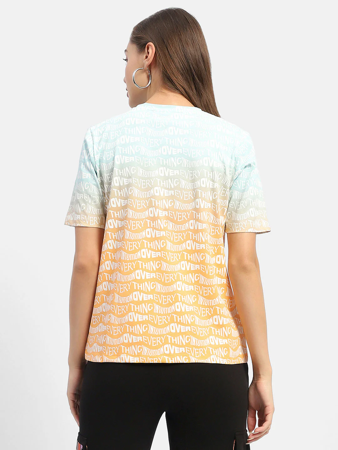Madame Typography Orange Ombre Effect T-Shirt - Image 4