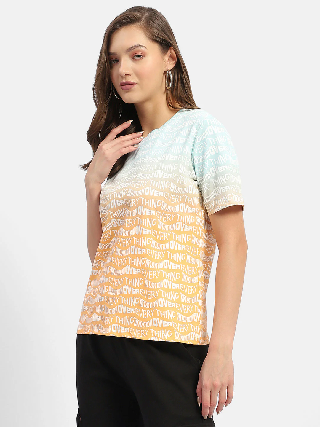 Madame Typography Orange Ombre Effect T-Shirt - Image 5