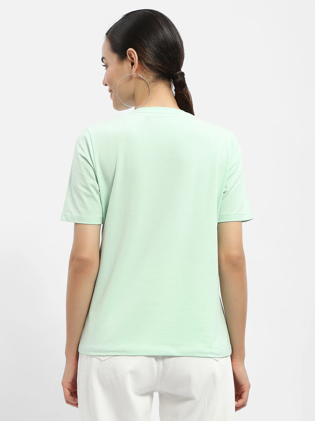 Madame Typography Mint Crew Neck T-Shirt - Image 3