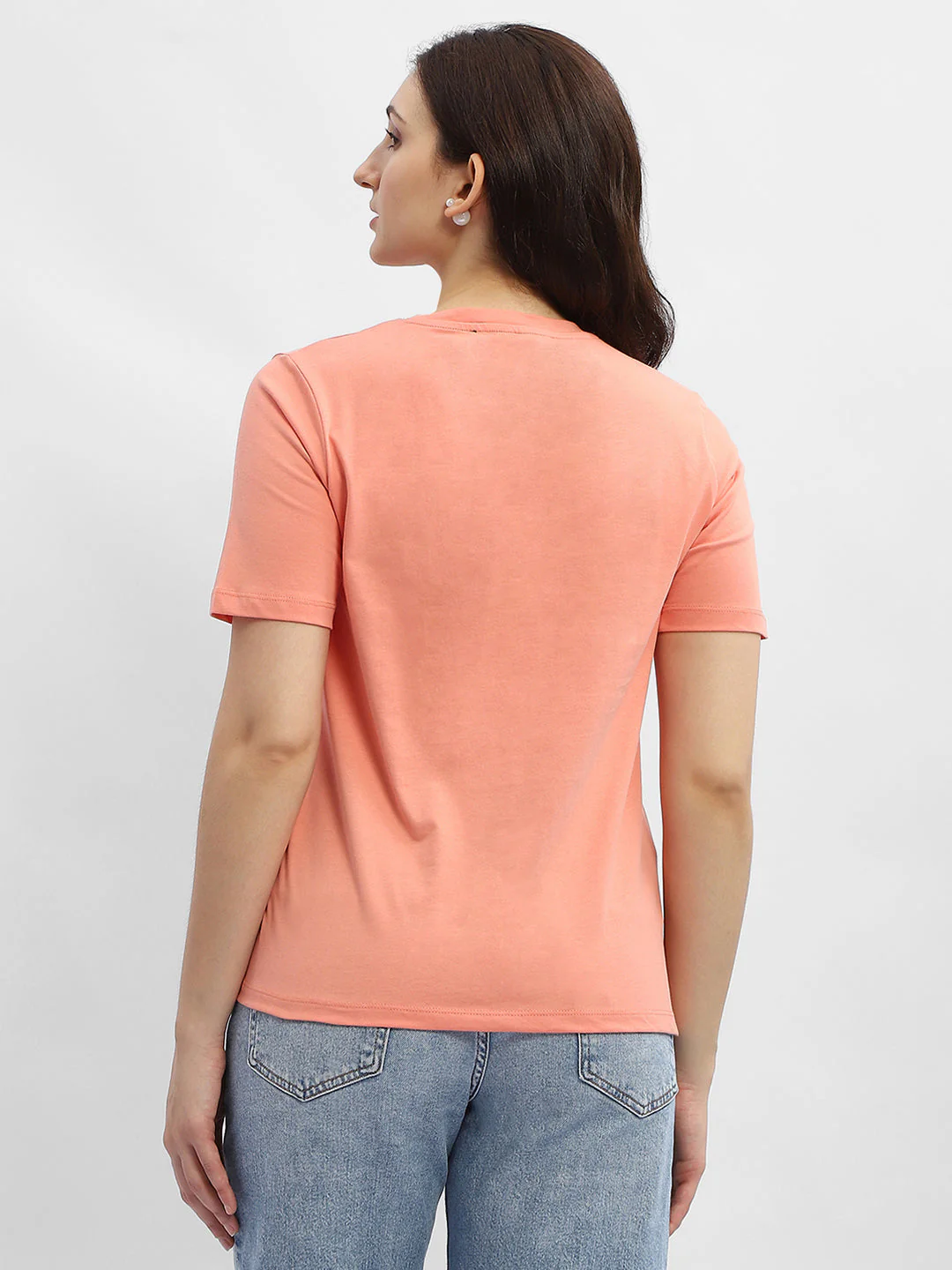 Madame Typography Salmon Cotton T-Shirt - Image 3