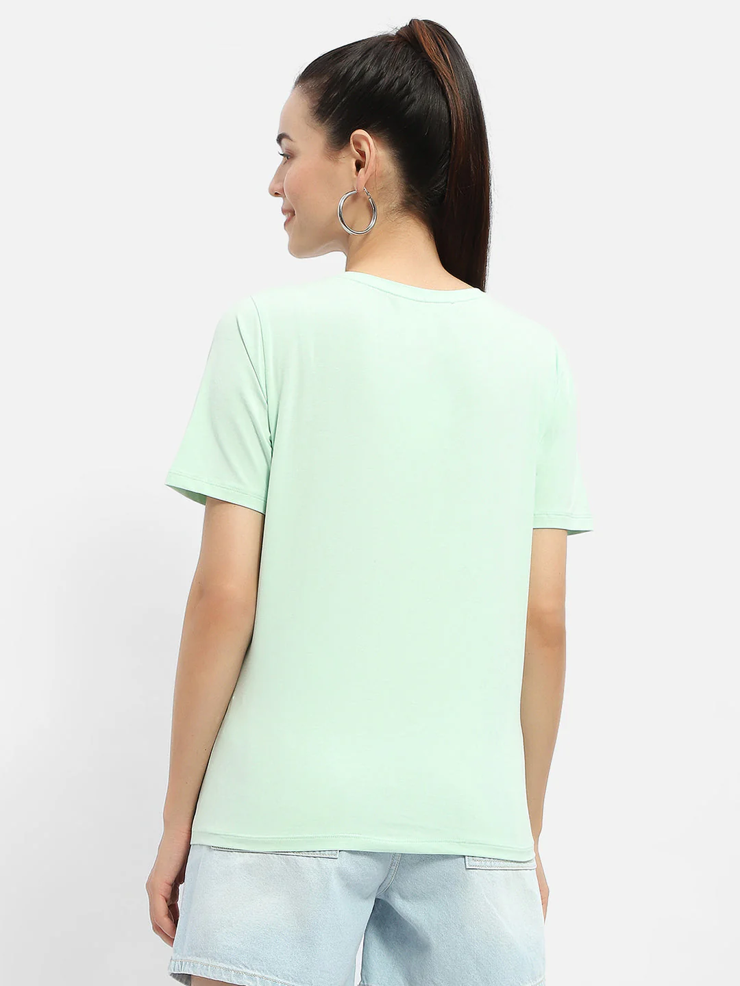 Madame Embellished Typography Mint Regular T-Shirt - Image 5