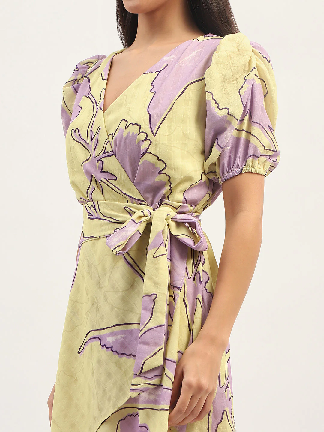 Madame Floral Print Mini Wrap Dress - Image 5