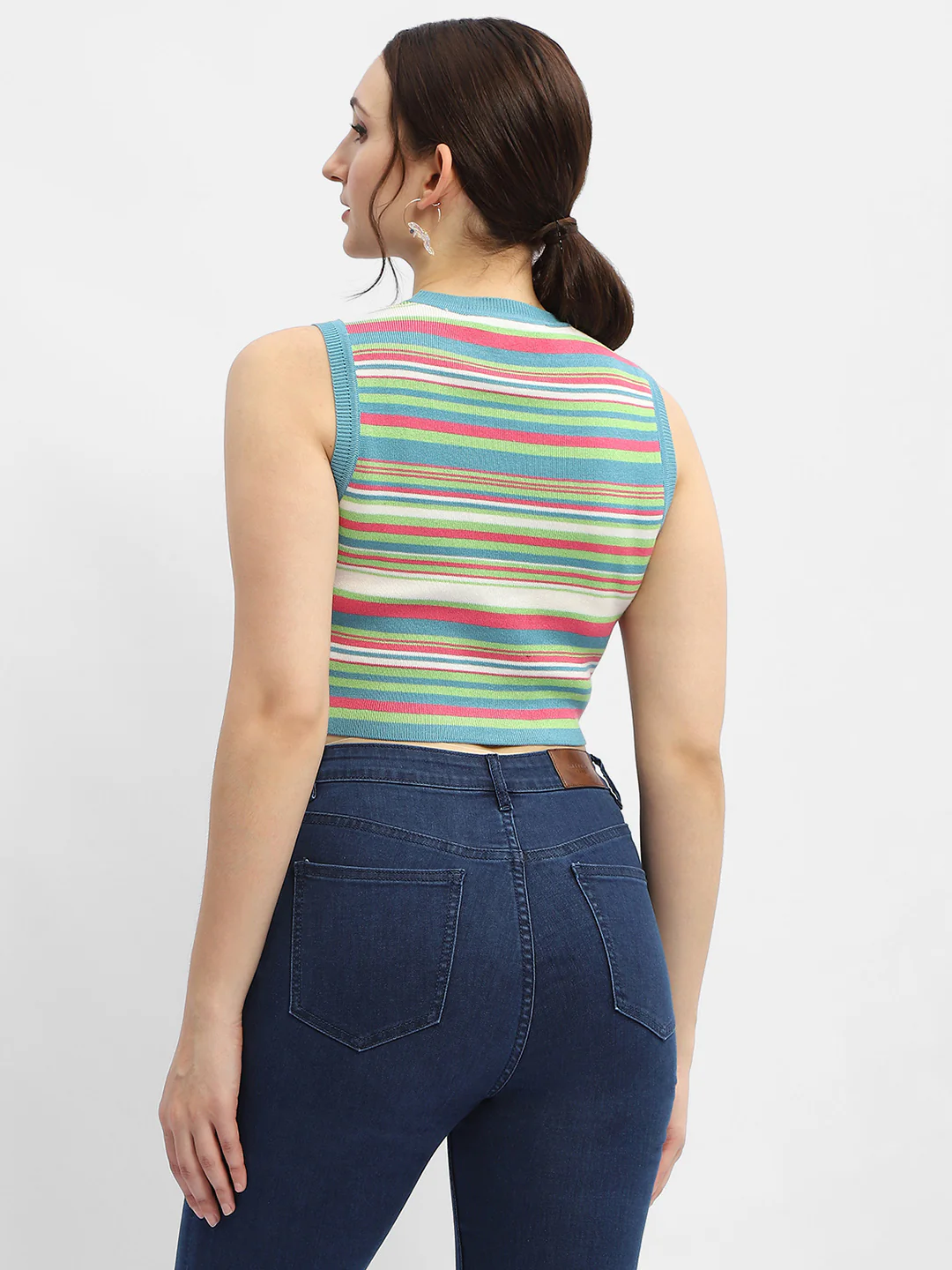 Madame Striped Airforce Blue Tank Top - Image 5