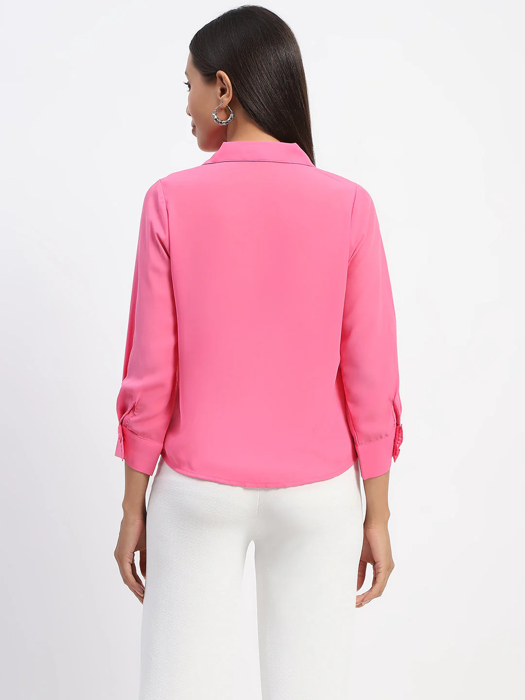 Madame Button-Down Collared Pink Shirt - Image 5