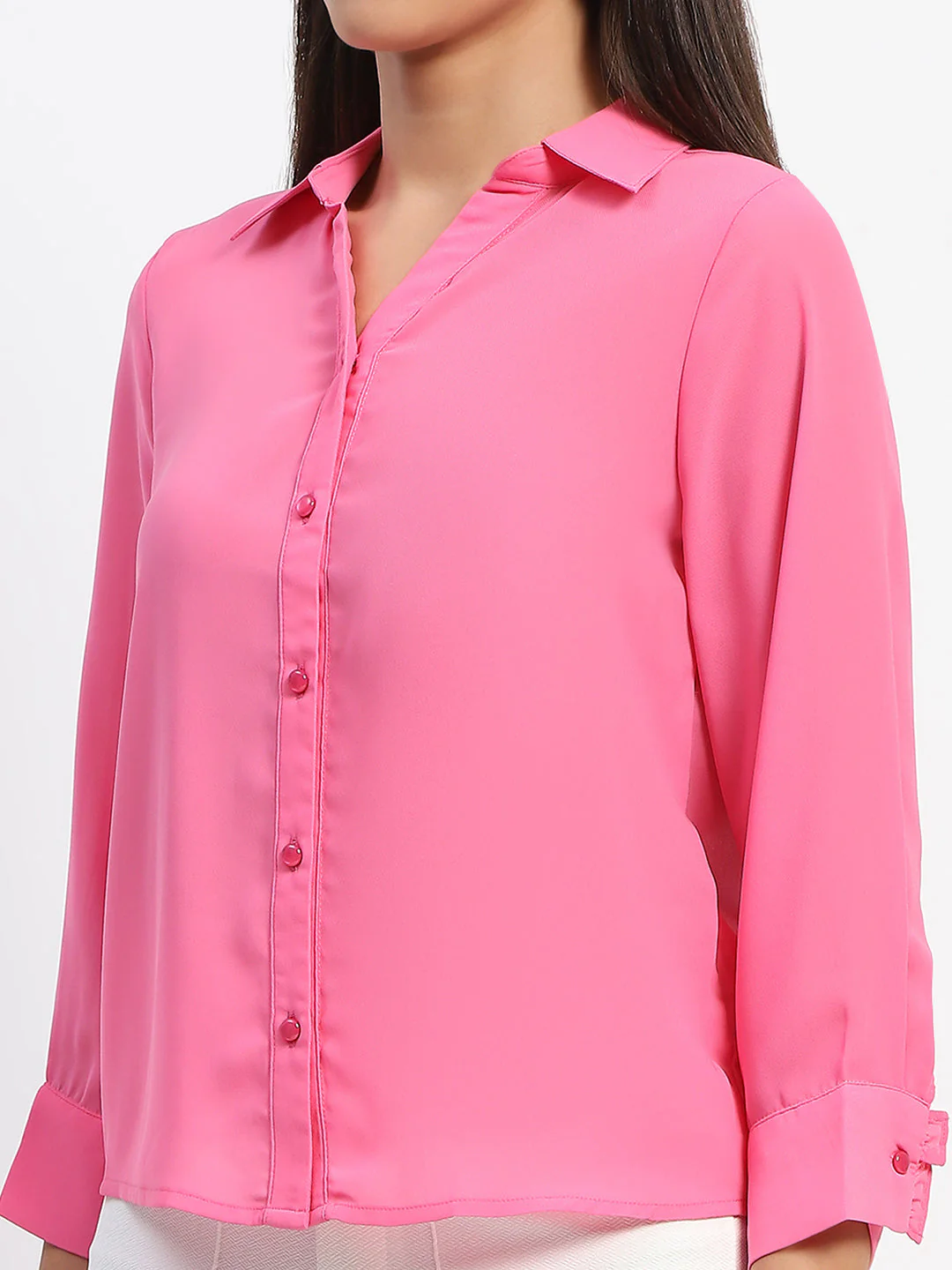 Madame Button-Down Collared Pink Shirt - Image 6
