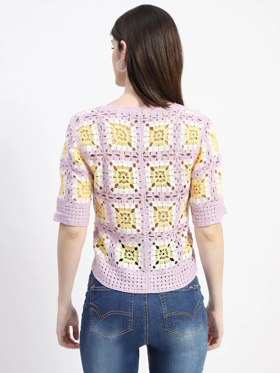 Madame Mauve Cotton Crochet Top - Image 5