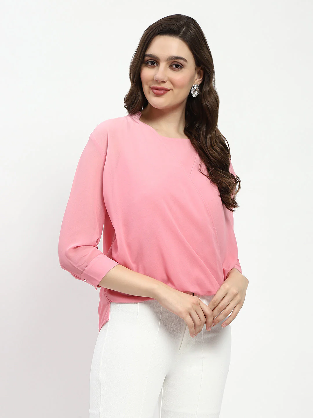 Madame Pink Embellished Wrap Top - Image 3