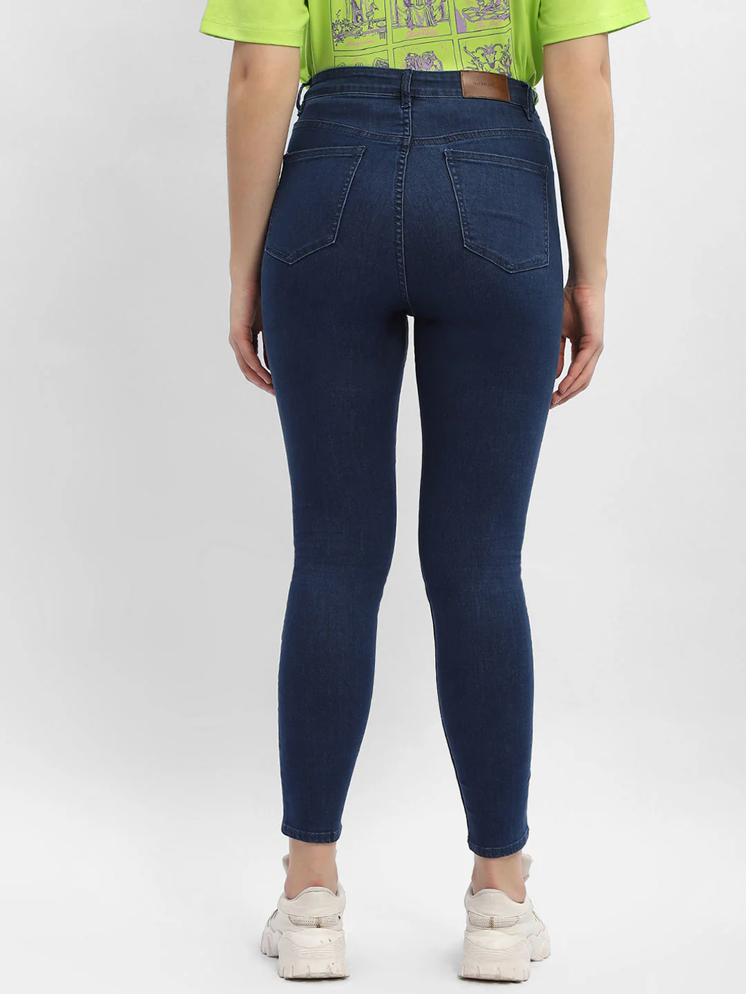 Madame Solid Mid Blue Skinny Fit Denim Jeans - Image 3