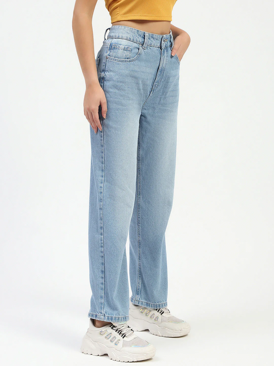 Madame Light Blue Straight Fit Jeans - Image 4